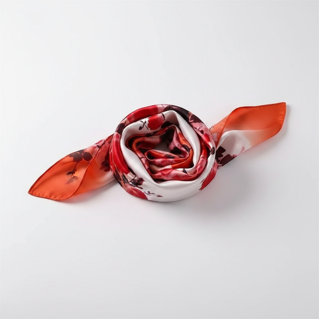 Red scarf rolled shot