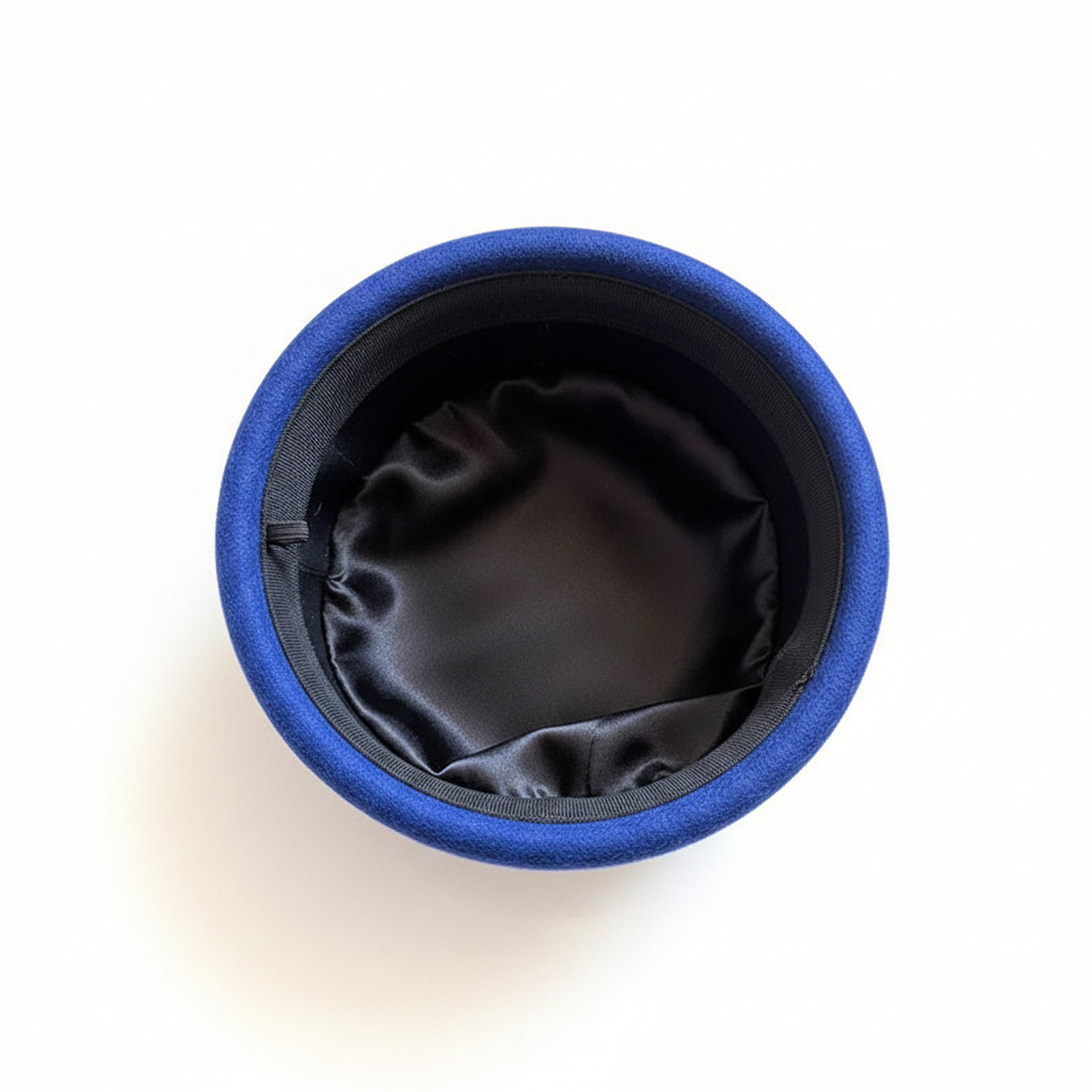 Royal Blue Pillbox Hat Interior
