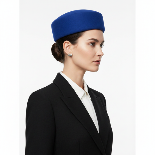 Royal Blue Pillbox Hat – Side
