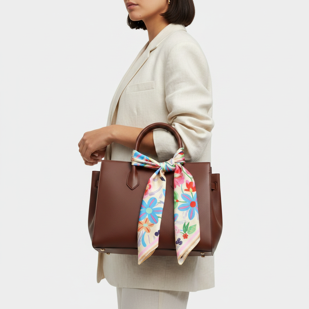 Side angle – Hispanic woman with bag