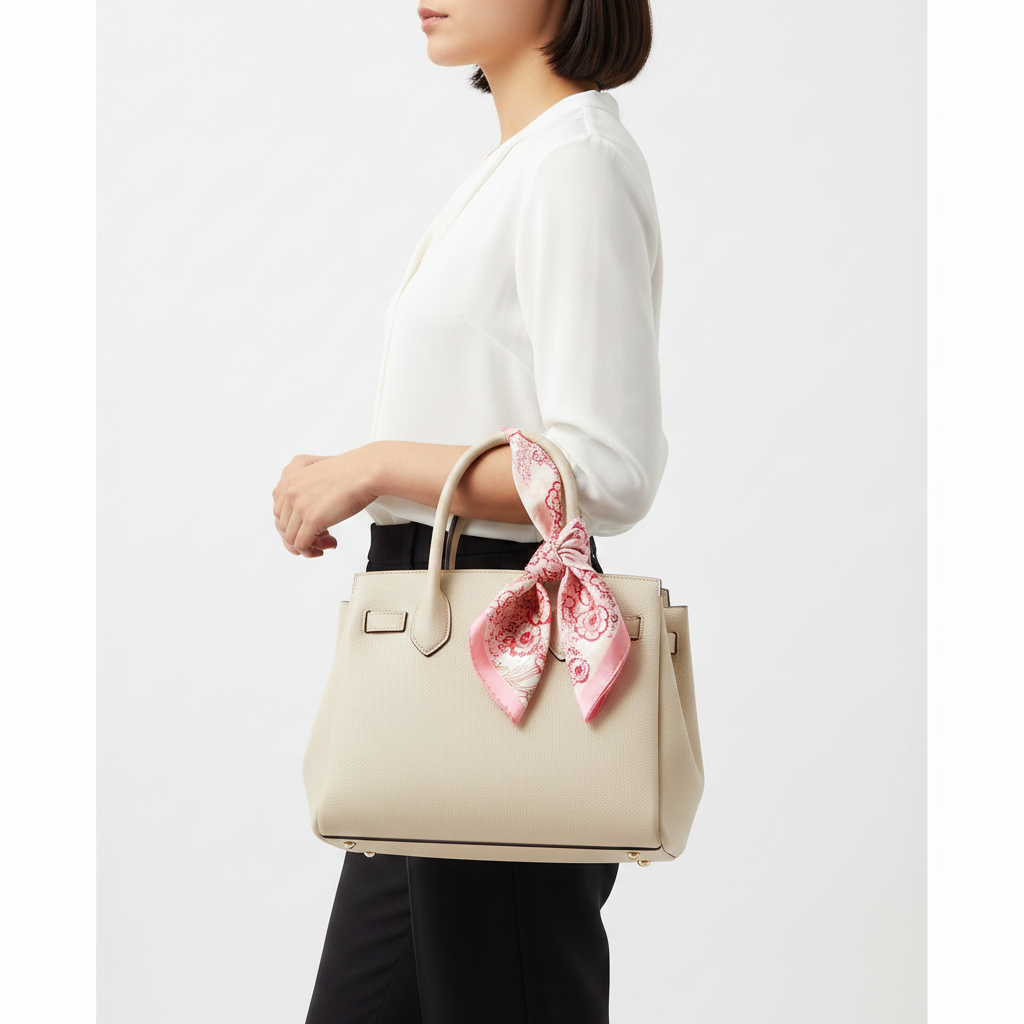 Side angle – Hispanic woman with bag