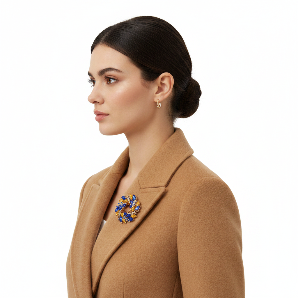 Side lifestyle - camel coat lapel