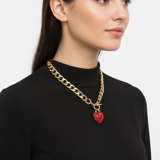 Side lifestyle - Chunky Gold Toggle Necklace