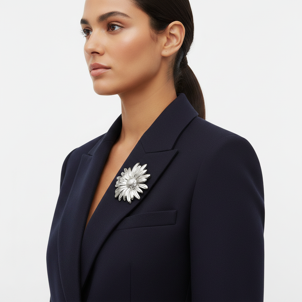 Side Lifestyle — Silver Daisy Brooch