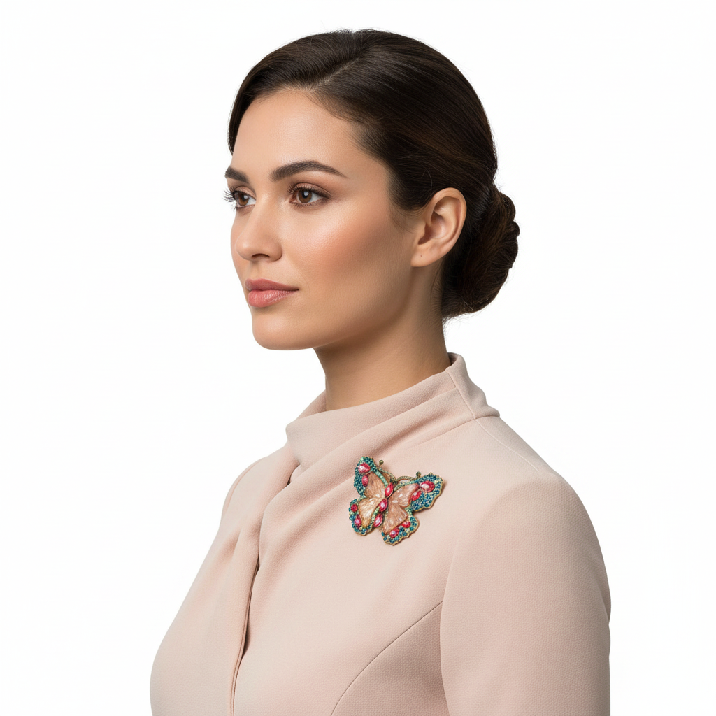 Side view on a Hispanic woman