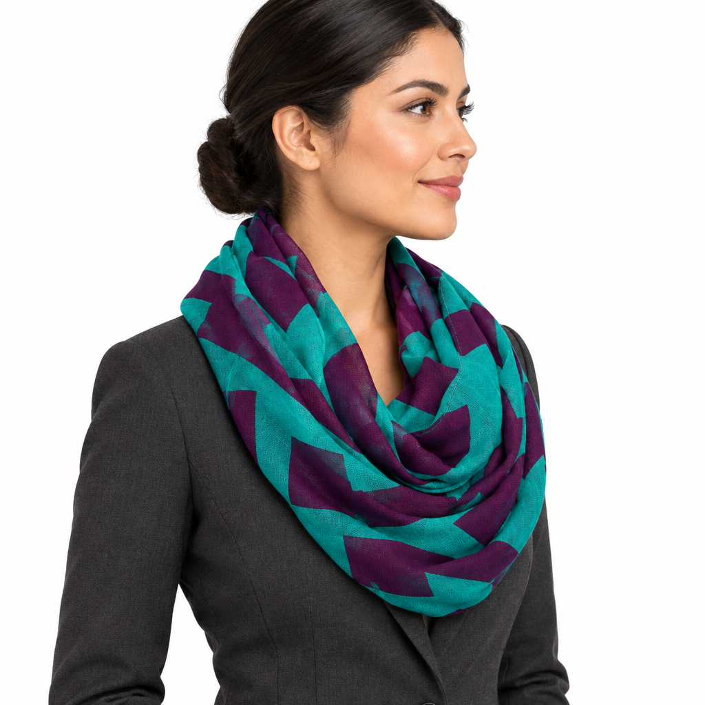 Side-view scarf lifestyle photo