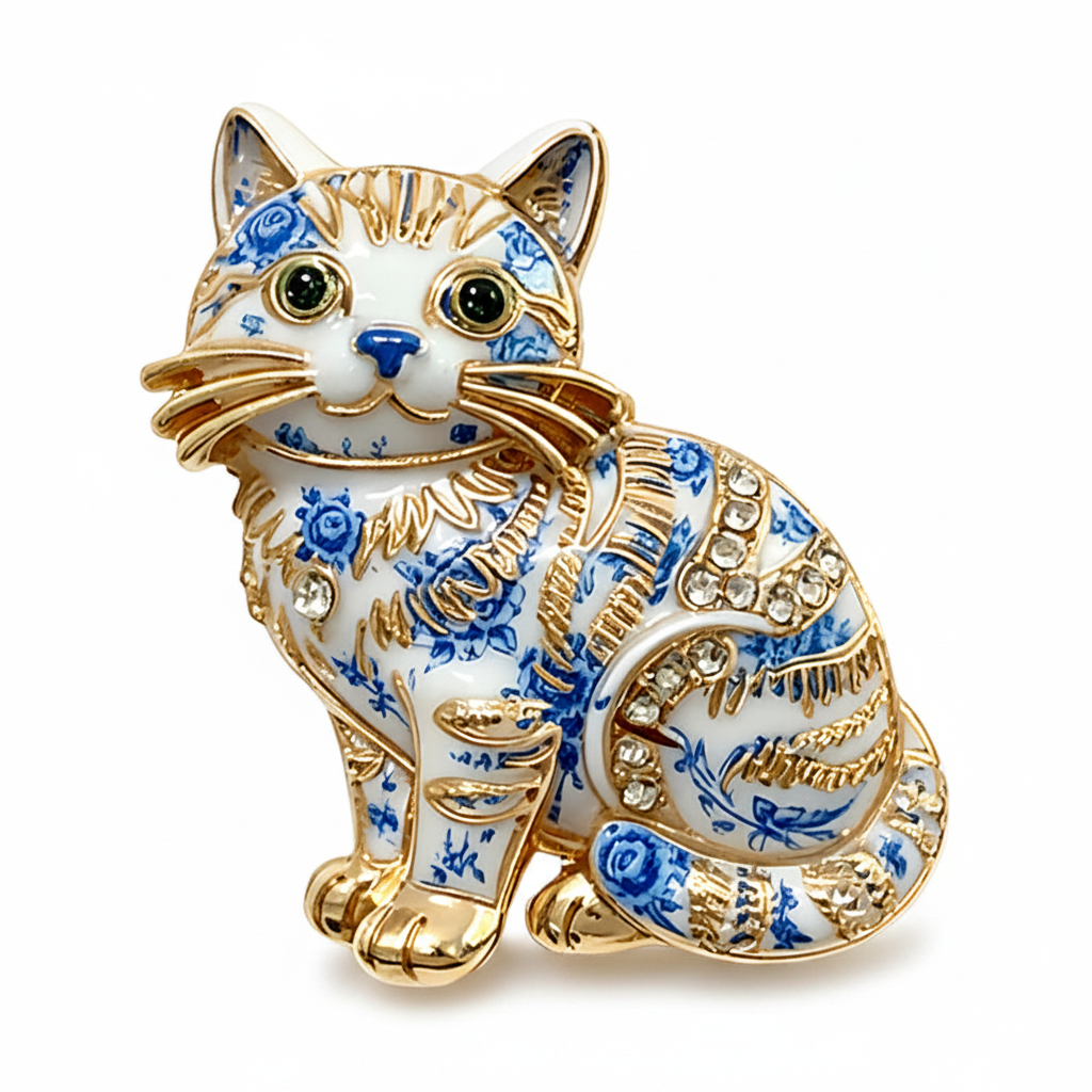 Sitting Cat Brooch — Product Shot