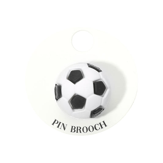 Soccer Ball Pin Brooch – 3D Sport Enamel Football Lapel Pin, Game Day Team Spirit Gift for Fans, Athletes & Coaches (2 Pcs)