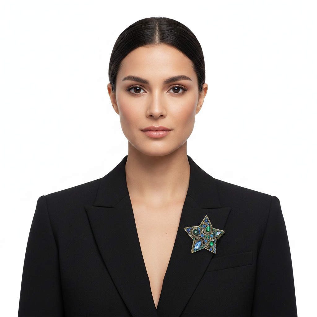 Star Brooch Lifestyle - Chest Placement