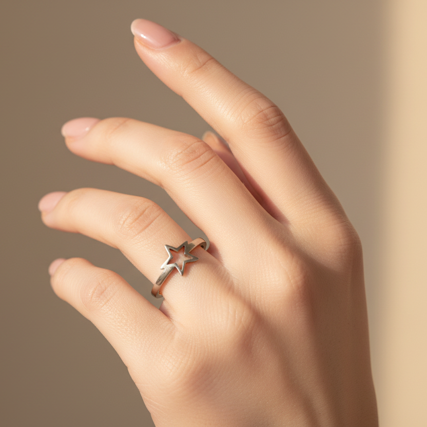 Star Ring Set Close-up - Exact Rings
