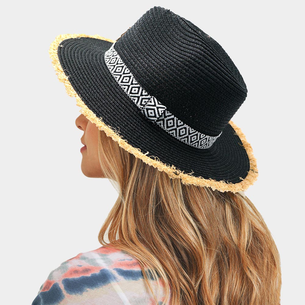 Boho Aztec Banded Sun Hat for Women