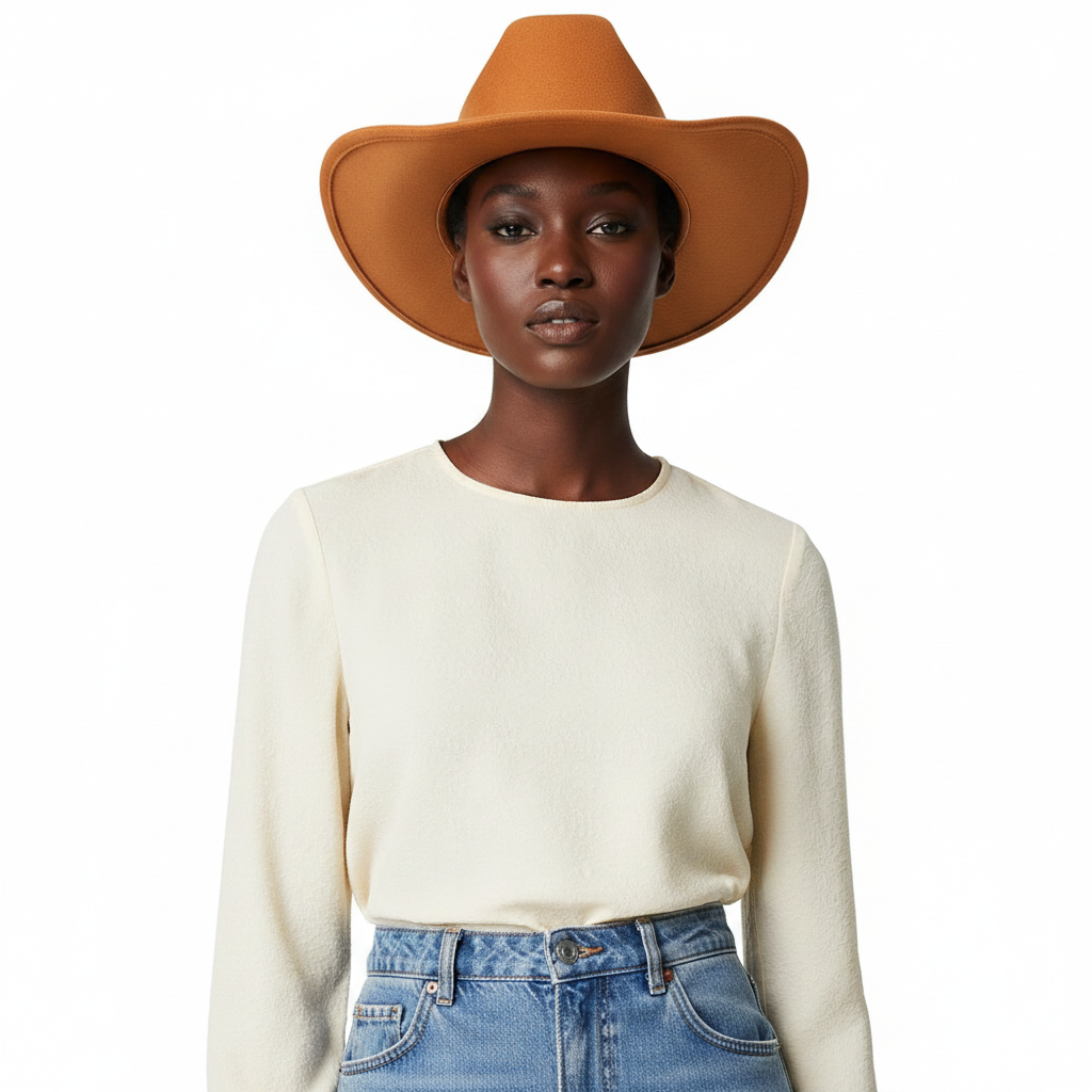 Tan Cowboy Fedora – Front Lifestyle