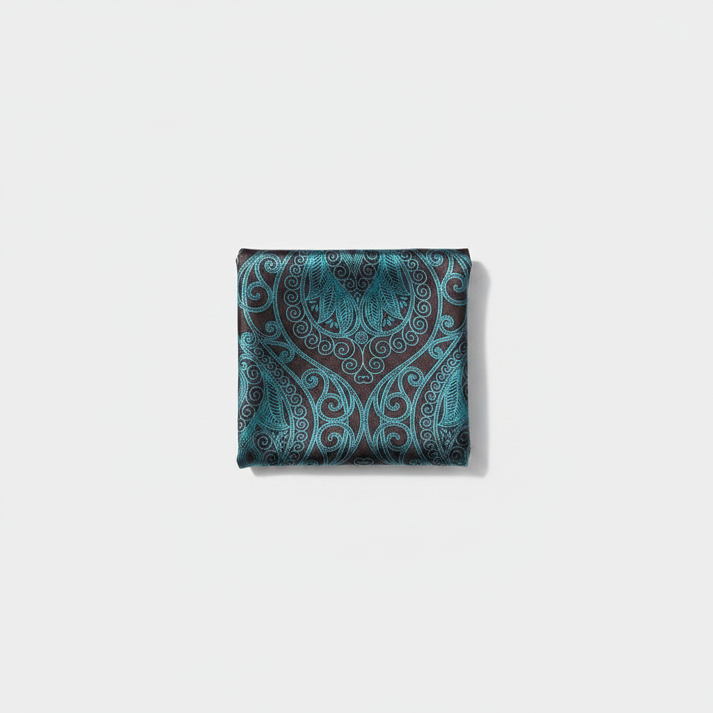 Teal Paisley Scarf - Flat Lay