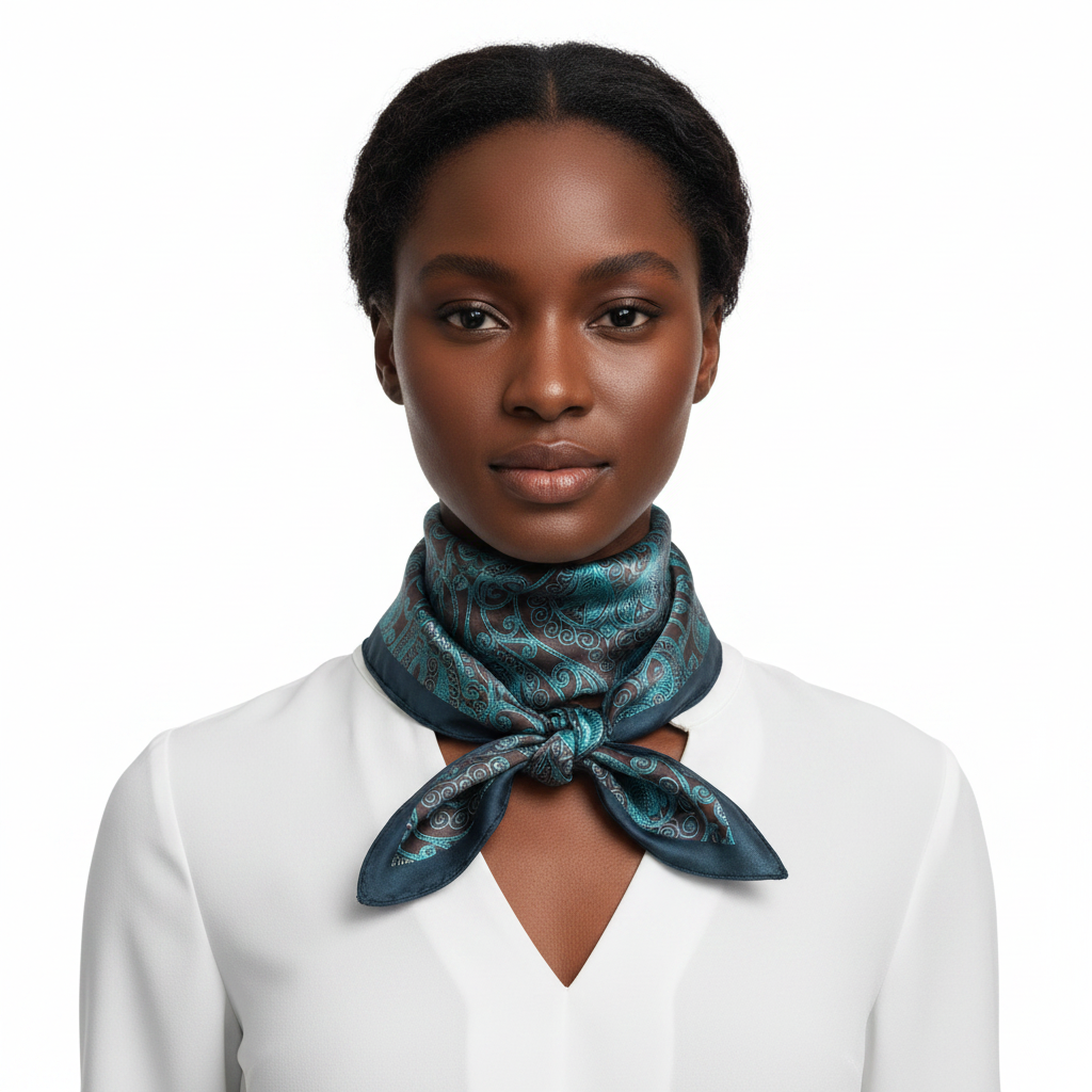 Teal Paisley Scarf - Front Lifestyle