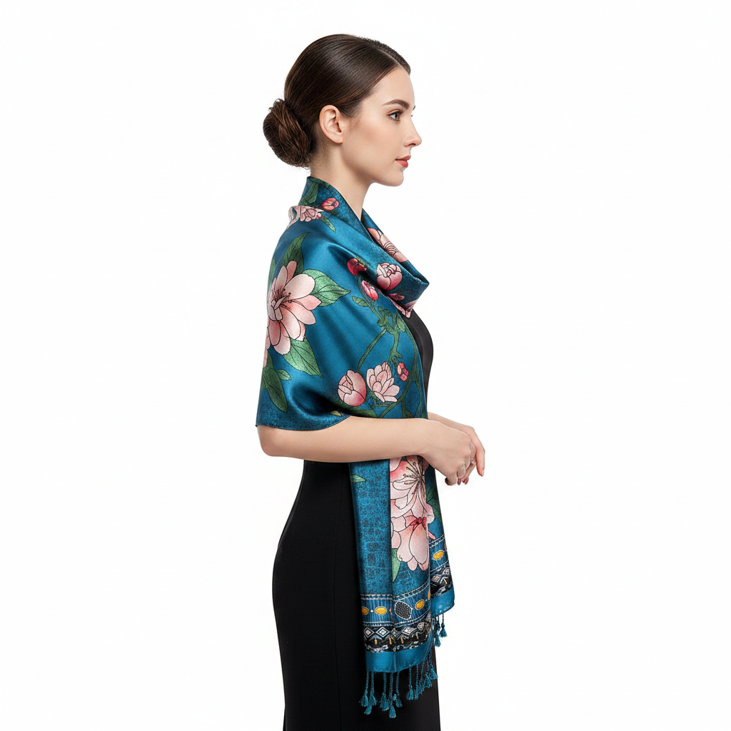 Teal Scarf Shoulder Drape