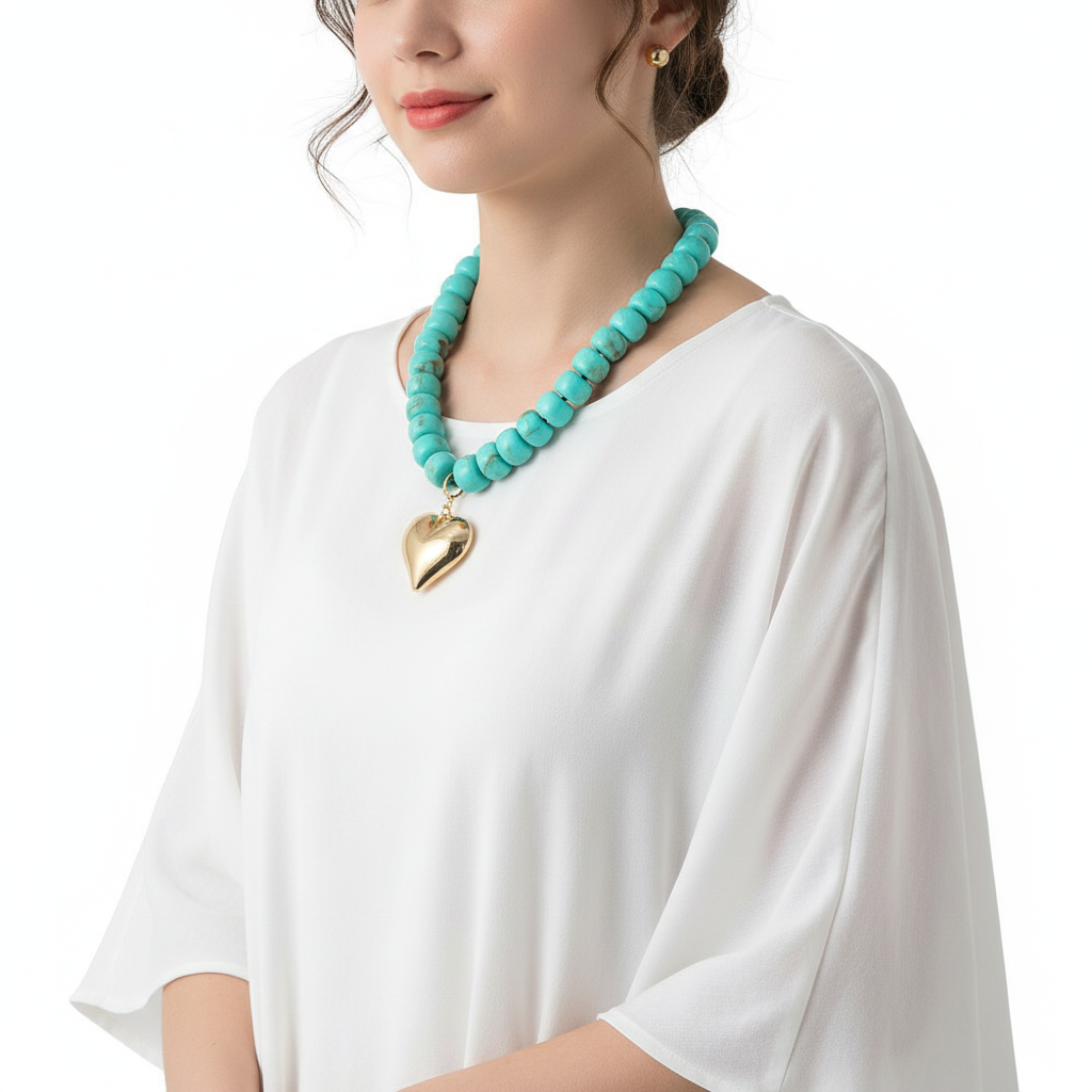 Turquoise Necklace Set – Three-Quarter