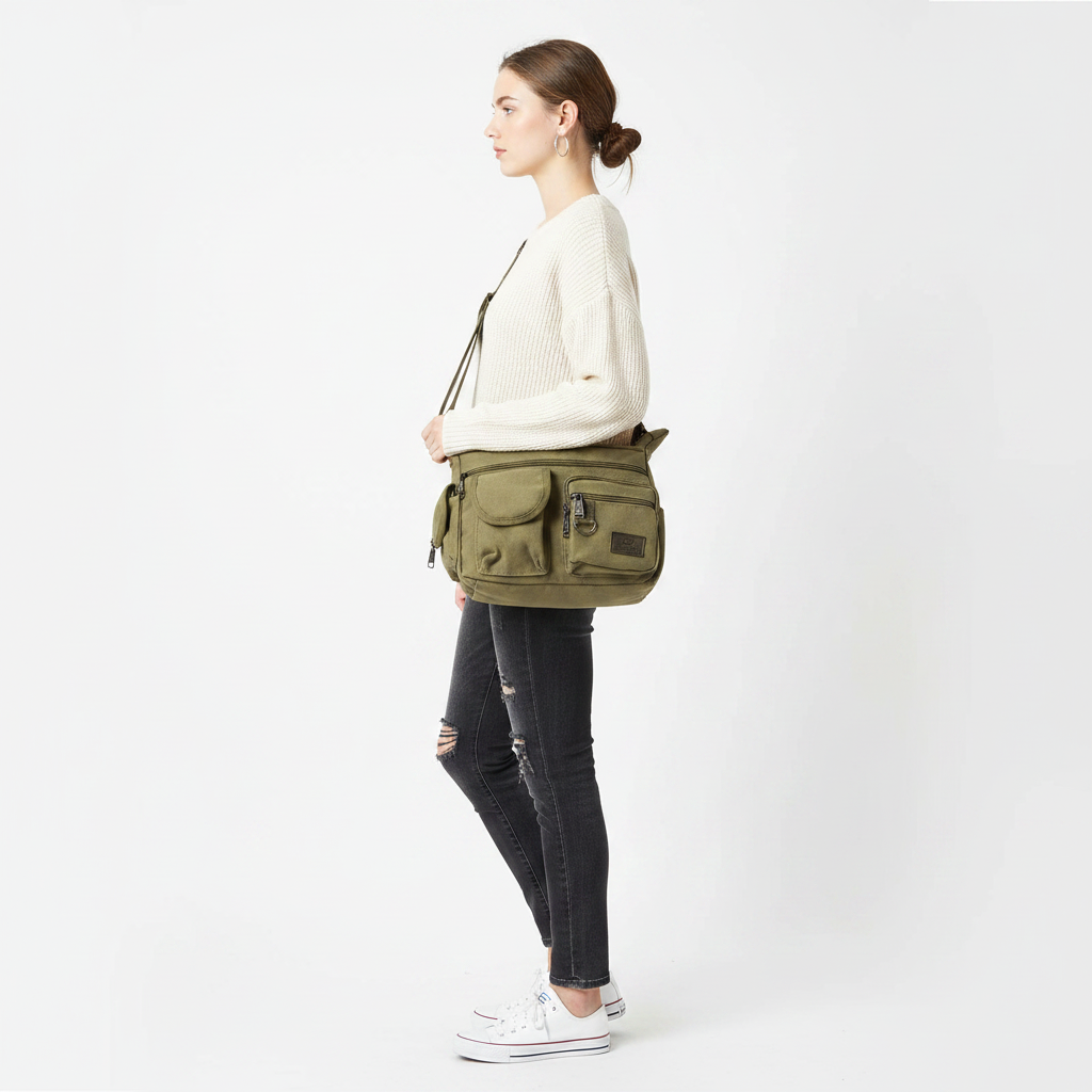 Vintage Canvas Crossbody – Side