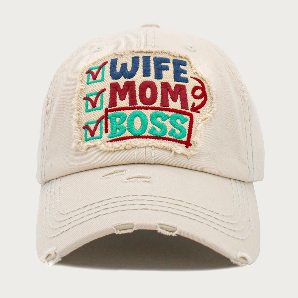 Vintage "Wife Mom Boss" Baseball Cap - Hautefull