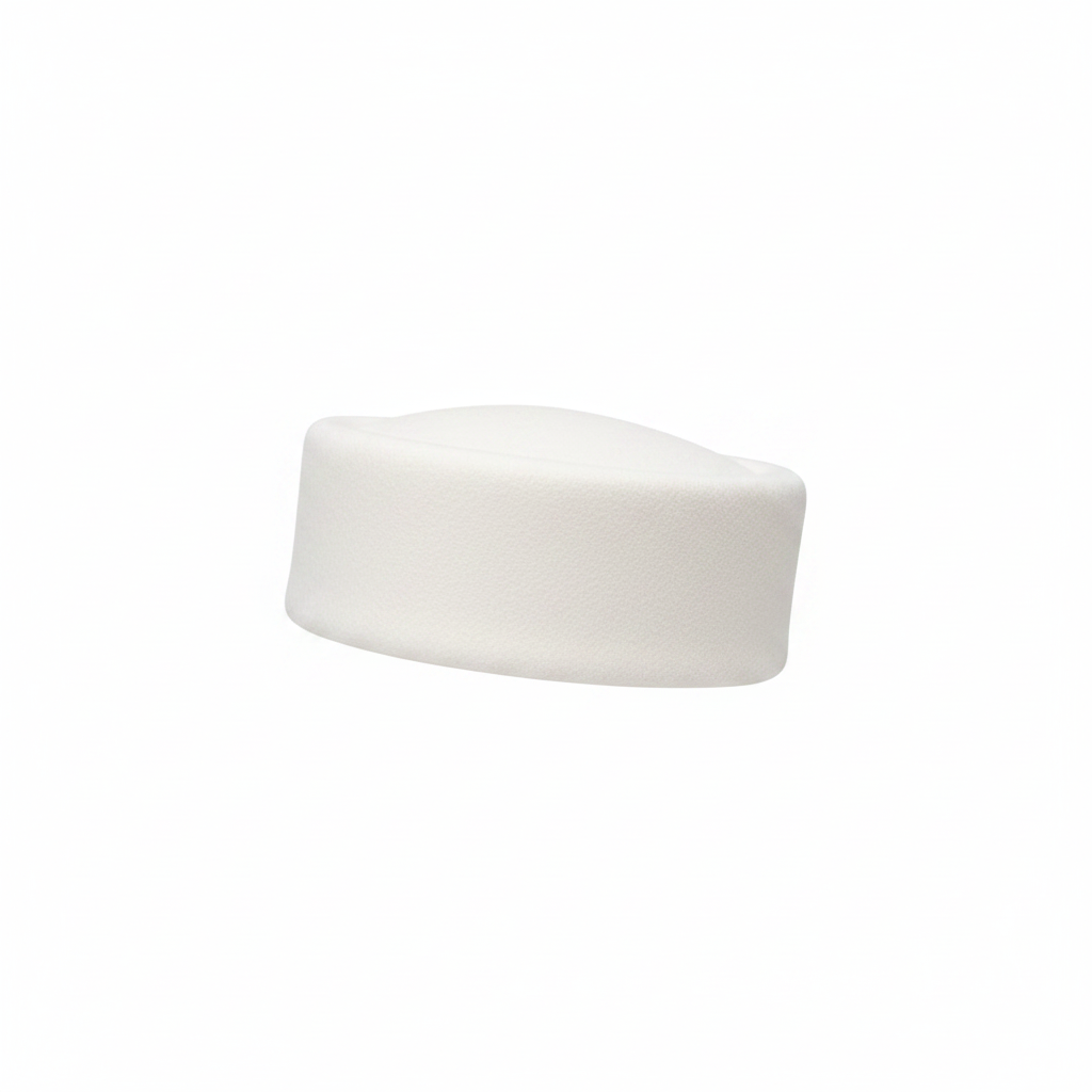 White Pillbox Hat - Product Side