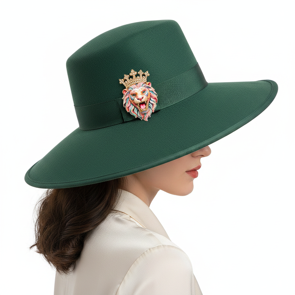 Wide-brim hat back angle