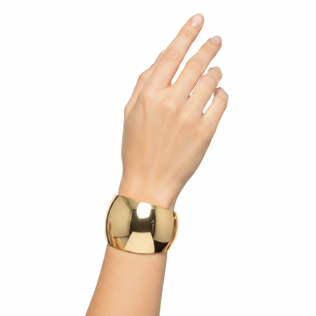 Wide Gold Bangle - Front