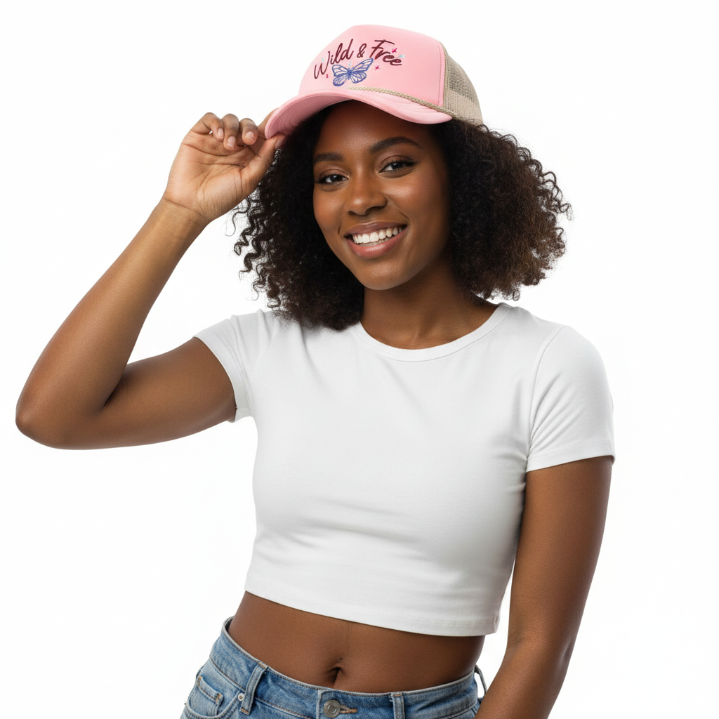 Wild & Free Trucker Cap – Front Lifestyle