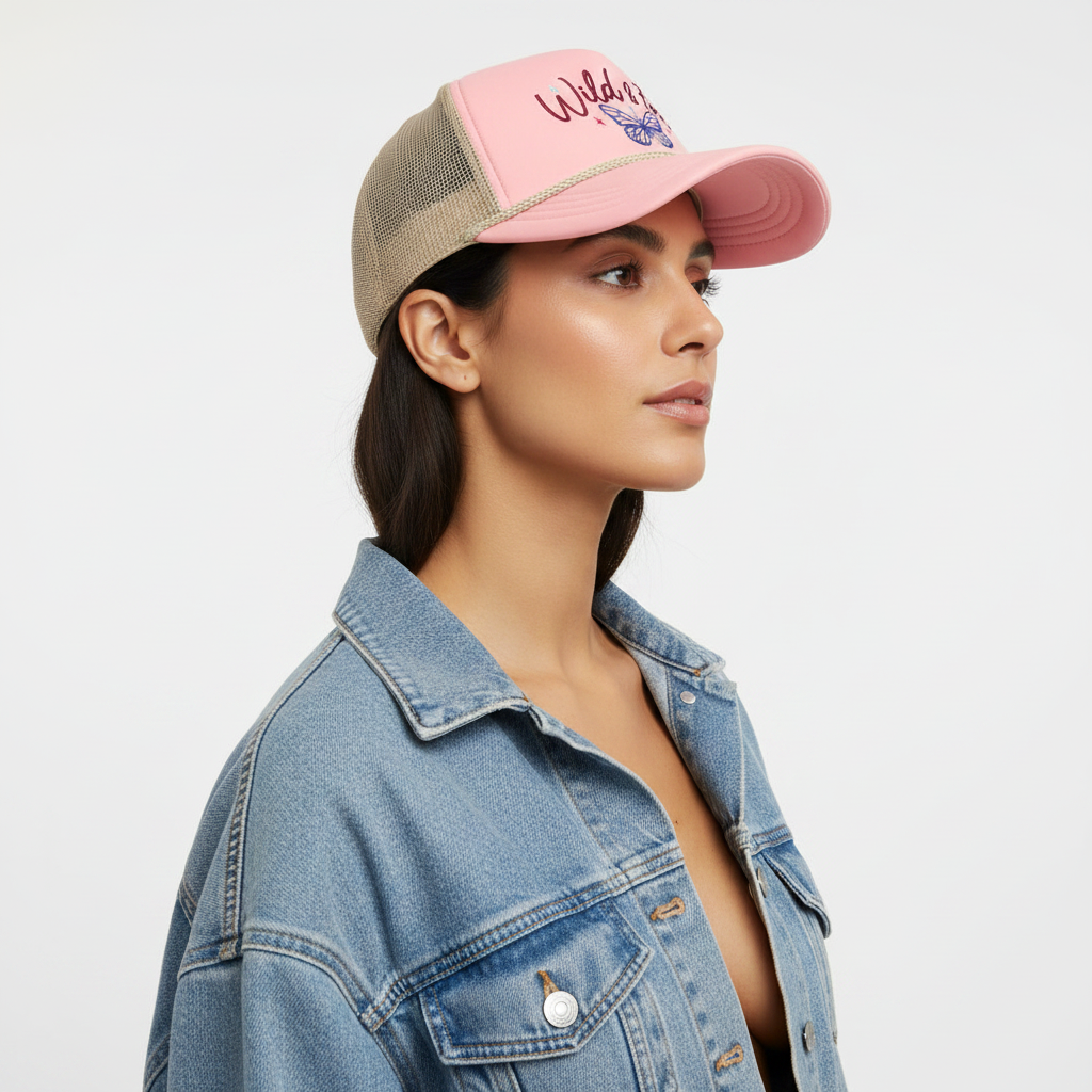 Wild & Free Trucker Cap – Side Lifestyle