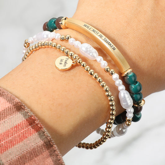 3PCS “Will Not Be Shaken” Inspirational Bracelet Set