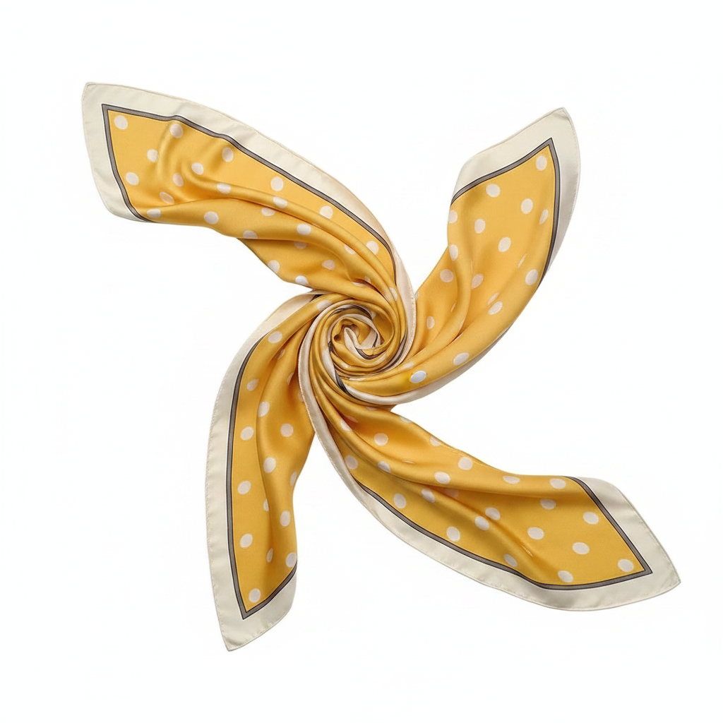 Yellow polka dot scarf dynamic
