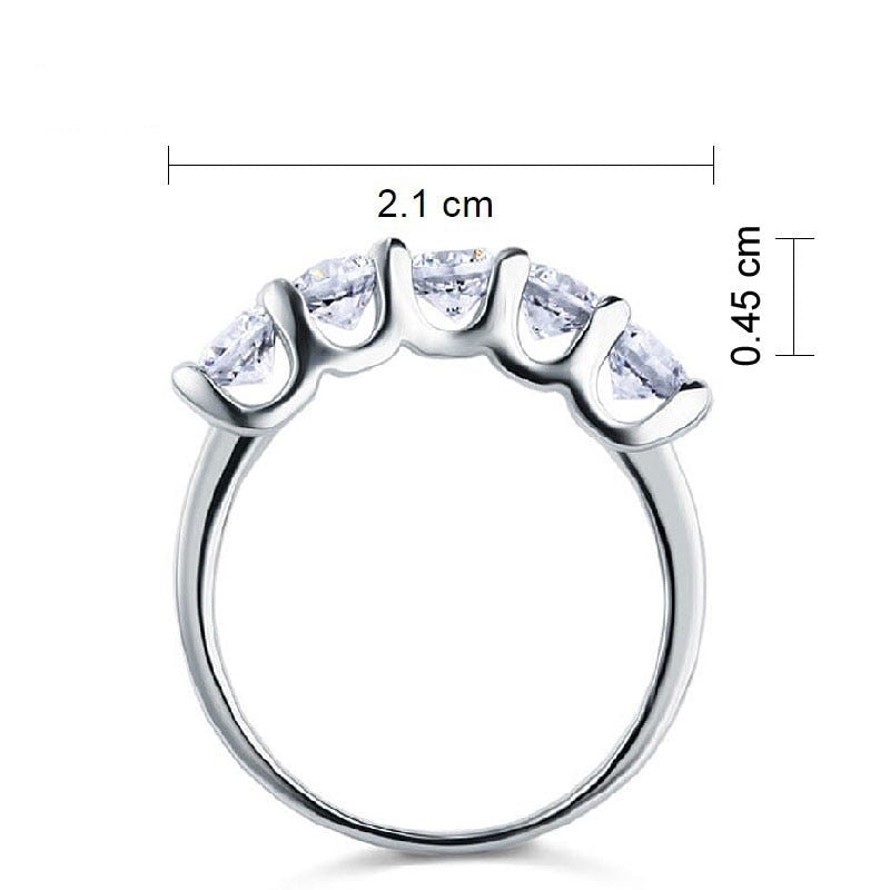 1.25 Ct 5 Crown 925 Sterling Silver Ring - Hautefull