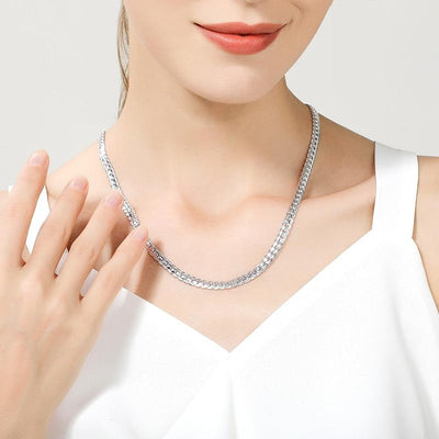 925 Sterling Silver Curb Chain Necklace - Hautefull
