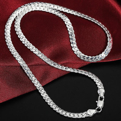 925 Sterling Silver Curb Chain Necklace - Hautefull