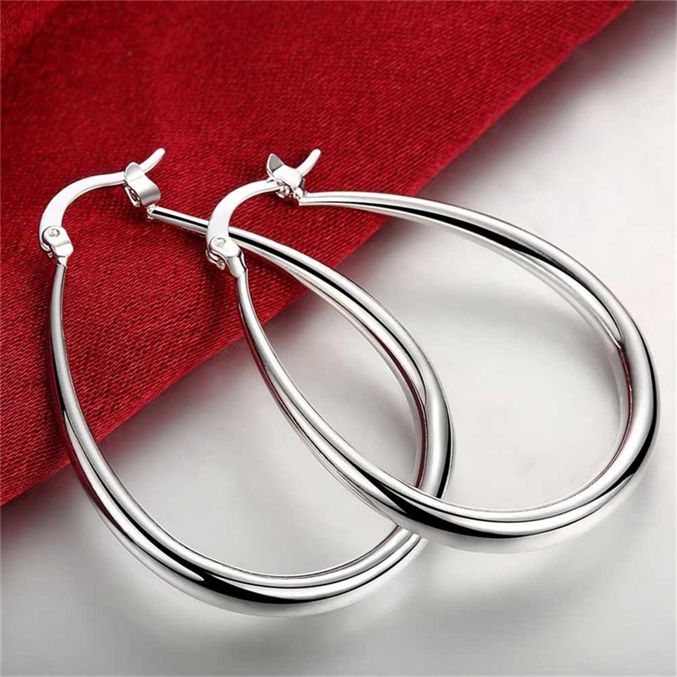 925 Sterling Silver Hoop Earrings - Hautefull