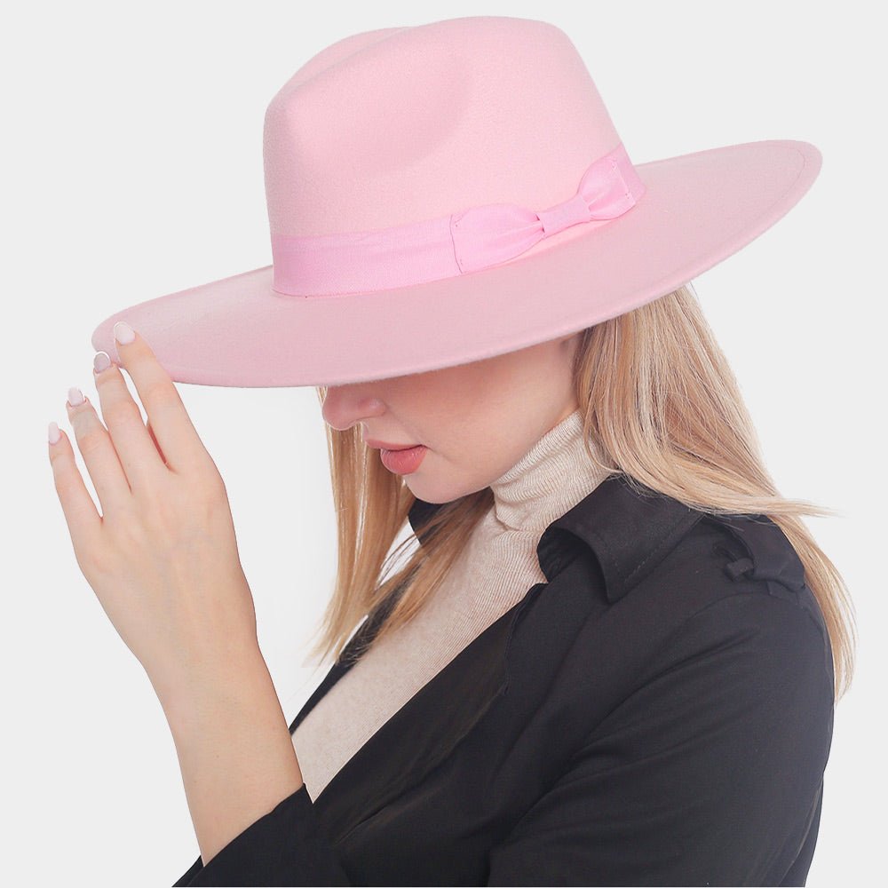Bow Solid Panama Hat - Hautefull