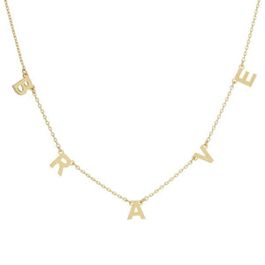 BRAVE Engraved Gold-Dipped Station Necklace - Hautefull