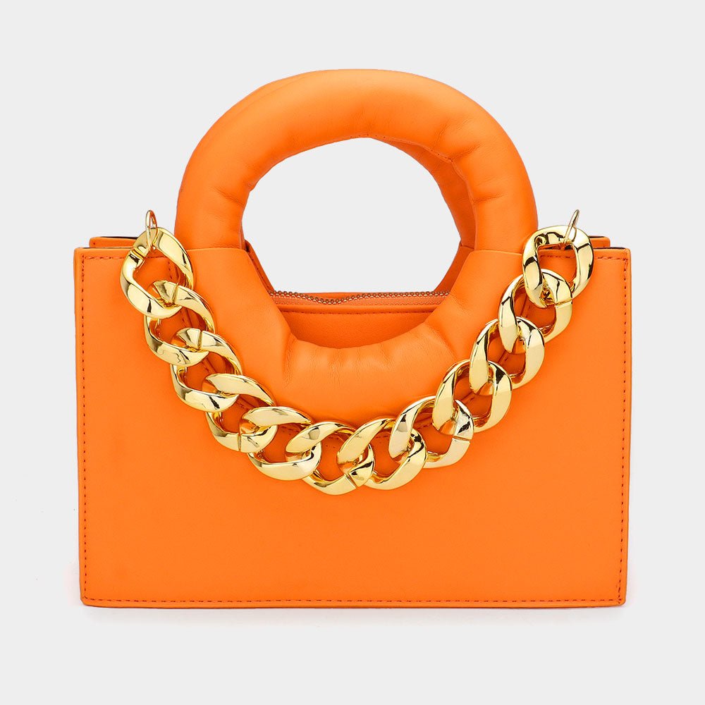 Chain-Linked Faux Leather Tote & Crossbody - Hautefull