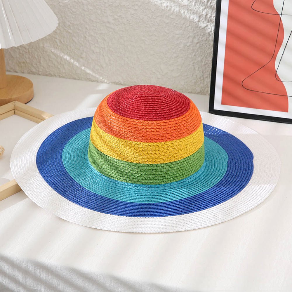 Color Block Striped Sun Hat - Hautefull