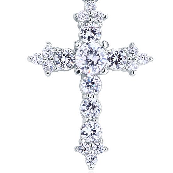 Cross Pendant Necklace Sterling Silver - Hautefull
