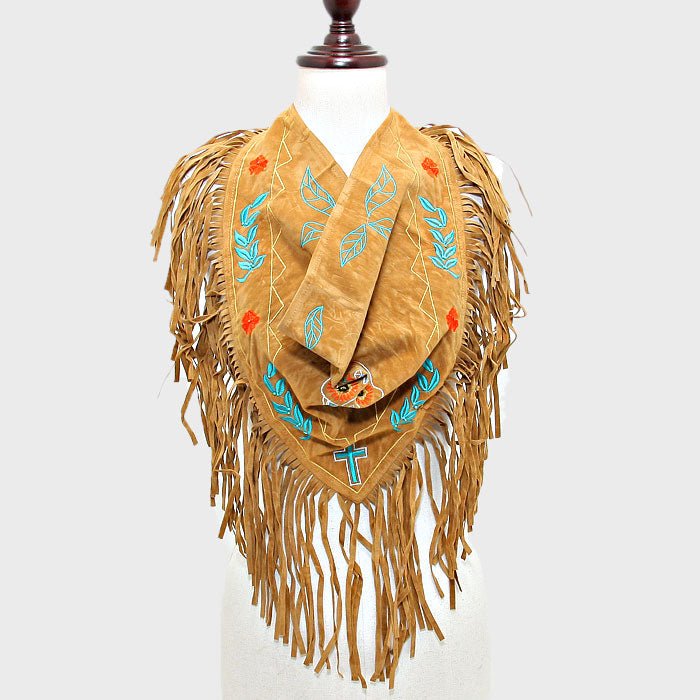 Day of the Dead Suede Fringe Scarf - Hautefull