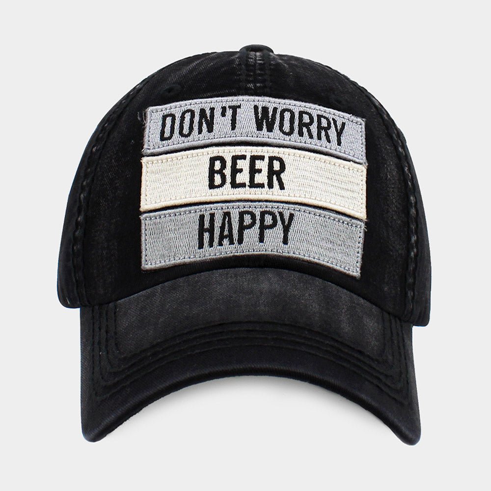 "Don't Worry Beer Happy" Funny Baseball Cap - Hautefull
