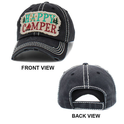Embroidered Happy Camper Baseball Cap - Hautefull