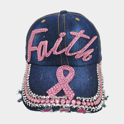 Hope and Faith Bling Baseball Cap - Hautefull