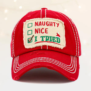 " I Tried" Message for Santa Baseball Cap - Hautefull