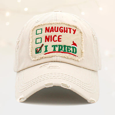 " I Tried" Message for Santa Baseball Cap - Hautefull