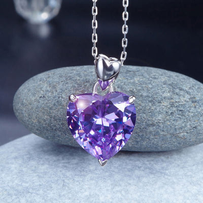 Lab Created Topaz 5Ct Sterling Silver Pendant Necklace - Hautefull