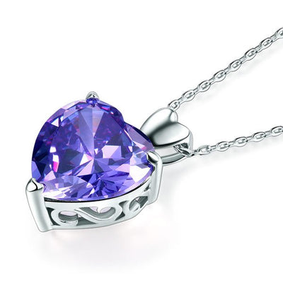 Lab Created Topaz 5Ct Sterling Silver Pendant Necklace - Hautefull