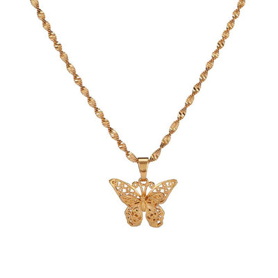 Gold Plated Double Butterfly Pendant