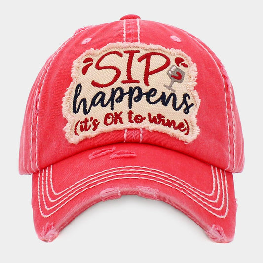 "SIP Happens" Baseball Cap for Women - Hautefull