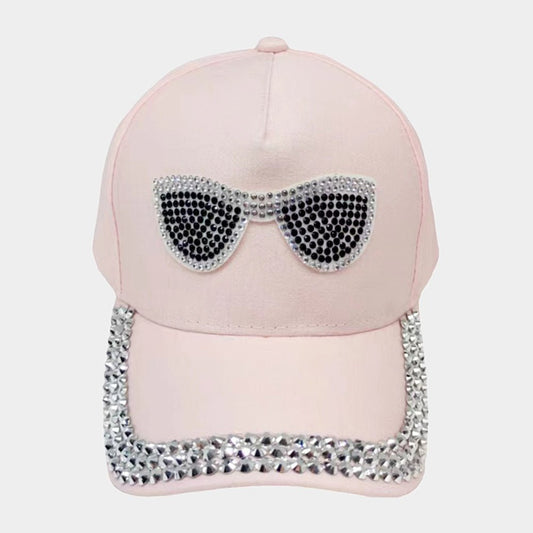 Sunglasses Print Studded Baseball Cap - Hautefull