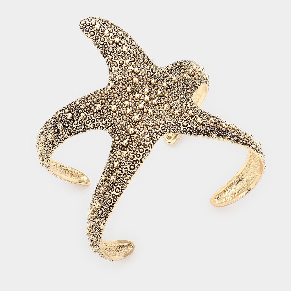Textured Starfish Cuff Bracelet - Hautefull